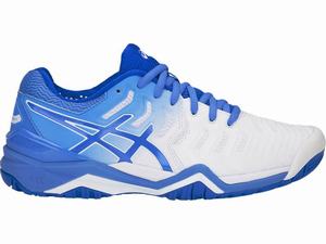 Asics GEL-RESOLUTION 7 Tennisskor Dam Vita Blå | FNWYBU910