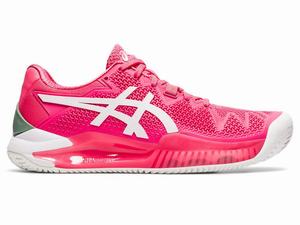 Asics GEL-RESOLUTION 8 CLAY Tennisskor Dam Rosa Vita | CSQFWG540