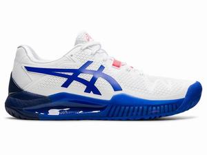 Asics GEL-RESOLUTION 8 (D) Tennisskor Dam Vita Blå | PCLSNZ762